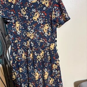 LuLaRoe Navy Floral Midi Dress